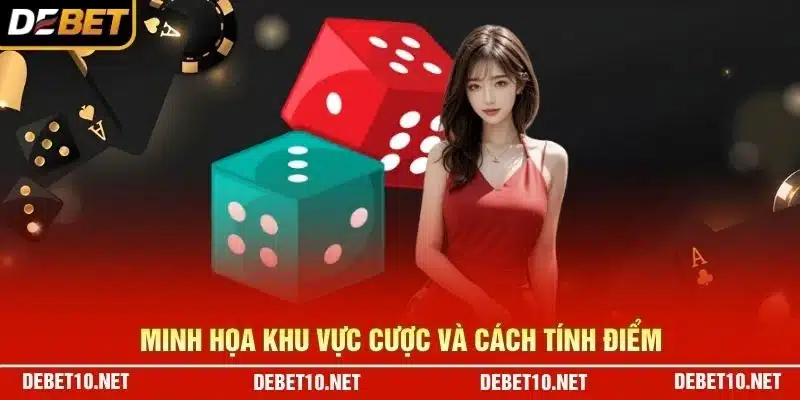 Minh họa khu vực cược và cách tính điểm
